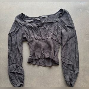 Black Smocked Blouse